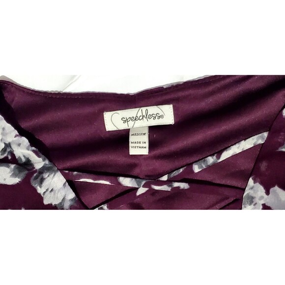 Boho Purple Floral V-Neck Shift Dress M Bell Sleeves Hippie Festival Style - Picture 4 of 14